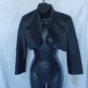 Davids Bridal Black Satin Bolero Jacket (BRAND NEW!)